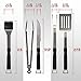 Flamen 5-Piece Heavy Duty Stainless Steel BBQ Grill Tools Set with Non-Slip Handles Best Grilling Utensils Includes Spatula Barbecue Fork Tongs Premium Barbecue Grilling Accessories