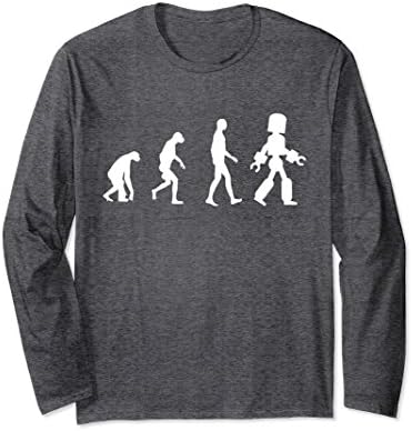 Robot Evolution Robotics Engineer Ape Monkey Long T-Shirt