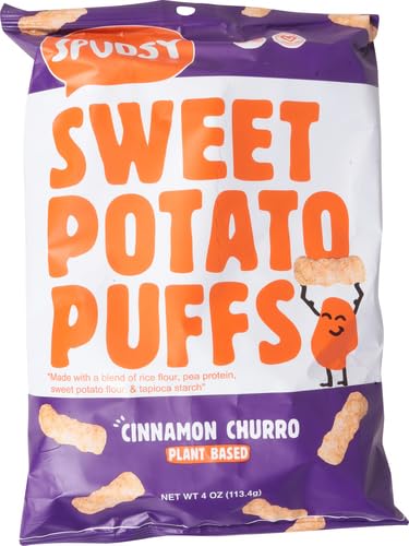 SPUDSY, CINNAMON CHURRO SWEET POTATO PUFFS, 4 OUNCE