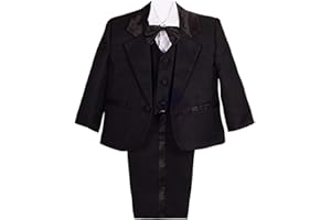 Lito Angels Baby Boys' Formal Tuxedo Suits Wedding Christening Outfits No Tail 5 Piece Set 022
