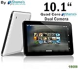 Shamo's New 10.1 Inch Google Android 4.4 Kitkat Tablet Pc 16gb ROM Quad Core 10 Inch 1gb RAM Hdmi Two Cameras Quad Core Supports Micro Sd Memory Card [By Shamo's]