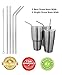Green Heart Stainless Steel BPA Free Reusable Straw with Cleaning brush, 9.5-Inch, Set of 4 (2 Bent and 2 Straight Wide Mouth)