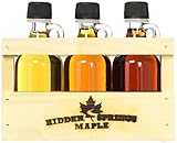 Hidden Springs Maple Deluxe Syrup Sampler, Golden/Amber/Dark, 3 Count