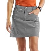Fisoew Womens Mid Rise Running Tennis Skirts Casual Athletic Golf Hiking Relaxed Fit Skirt Grey