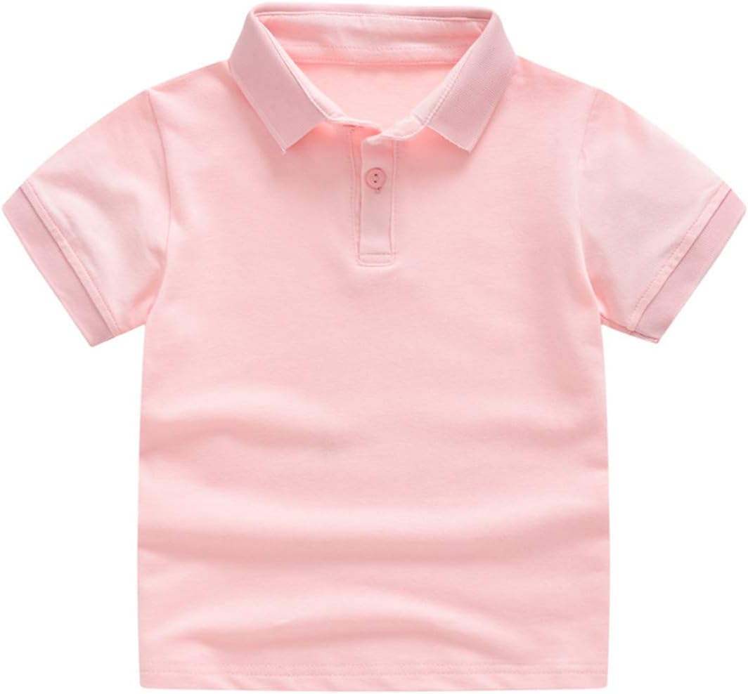 RACHAPE Boys' Short Sleeve Pique Polo Children's Solid Deck School Uniform Shirt