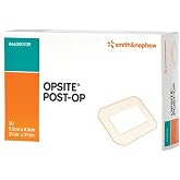 Smith &amp; Nephew Opsite Post-Op Transparent Waterproof Dressing with Highly Absorbent Pad 3-3/4" x 3-3/8", Low Adherence, Latex-Free (Box of 20 Each)