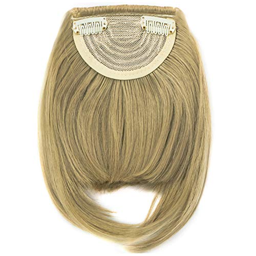 2Pcs Clip in Bangs Hair Extensions Thick Full Neat Bangs Fringe Hair Extension 8″ One Piece Clip on Front Bangs Hairpiece