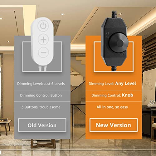 LE 5 m Dimmable LED Strip Set, Warm White LED Strips, 12 V, Self-Adhesive Flexible DIY LED Band, IP20 LED Strip, LED Light Strip with Power Supply and Controller for Indoors, Kitchen, Decoration