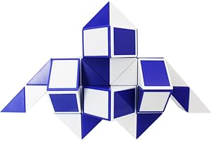 Mipartebo Magic Snake Cube Twist Puzzle 48 Wedges Large Size Twist Fidget Snake Toys Gift for Adults Teens (Blue)