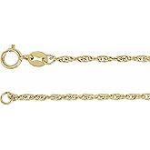 Sonia Jewels 14k Yellow Gold 1.75mm Solid Rope Chain Necklace 7"
