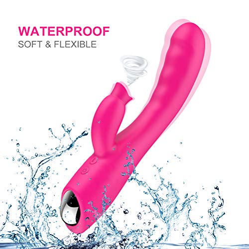 Cordless Wireless USB Rechargable Silent Waterproof Dual Motor 30 Speeds Mode Soft forwomen More Convenient for Bedroom Vibartion Handheld (Color:Rose Red)