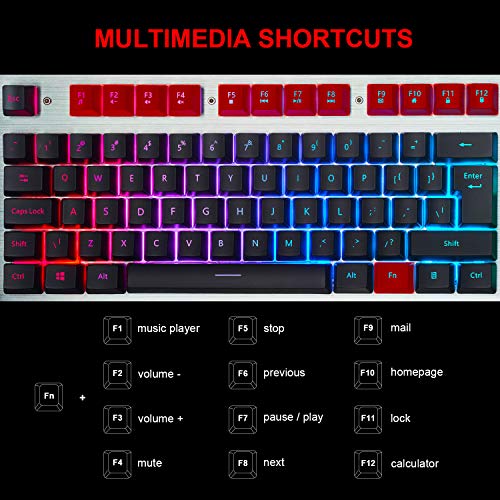 RedThunder K900 Gaming Keyboard - RGB Backlight, Phone Holder, Hand Rest, Brushed Metal Cover, 25 Keys Anti-Ghosting - Durable, Ergonomic, Quiet, Waterproof - Computer Laptop PC Mac Gamer