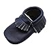 Mejale Baby Soft Soled Leather Moccasin Tassel Slip-on Newborn Infant Toddler Shoes Pre-walker(24-36 mo/6.3in, Navy Blue)