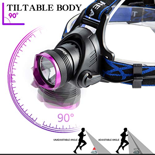 Led Rechargeable Headlamp, Genwiss Brightest Head Lamp, 5000 Lumen