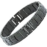 KYOSI Titanium Bracelet for Men Black Mens Bracelet Links Pure Titanium Jewelry Accessories 8.46 inches