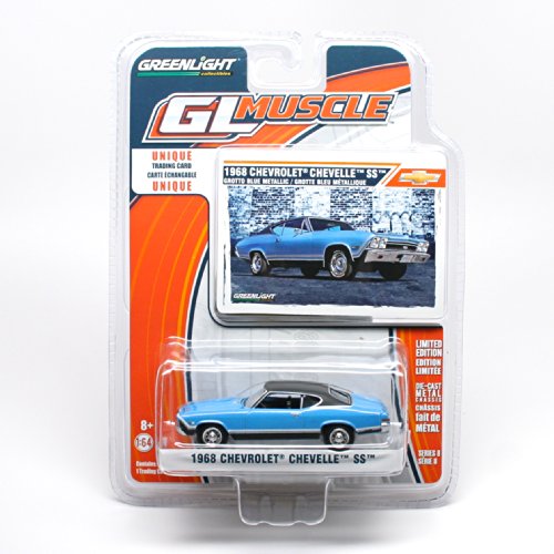 1968 Chevrolet Chevelle SS (Blue) * GL Muscle Series 8 * 2014 Greenlight Collectibles Limited Edition 1:64 Scale Die-Cast Vehicle & Collector Trading Card