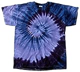 Rockin' Cactus Men's Tie Dye T-Shirt-Purple & Blue Spiral-L