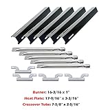 Uniflasy Gas Grill Repair Replacement Parts Kit (Burners, Heat Plates & Crossover Tubes) for Brinkmann 5 Burners 810-8501-S, 810-8502-S