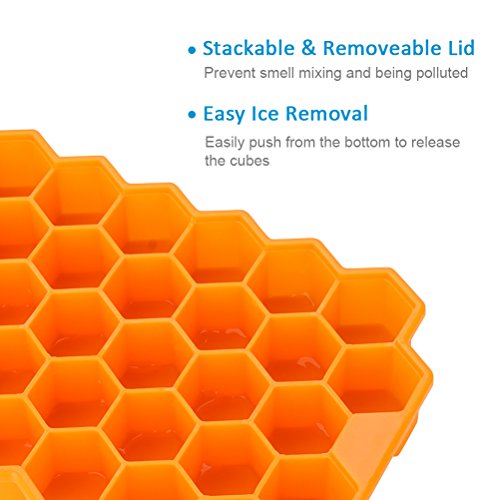 Silicone Ice Cube Trays 5 pack -Easy-Release and Flexible Ice Trays with Spill-Resistant Removable Lid, LFGB Certified and BPA Free, Stackable Durable and Dishwasher Safe - Thumbnail 6