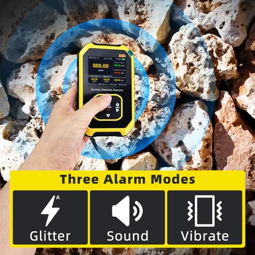 Geiger Counter Nuclear Radiation Detector, Portable Rechargeable Nuclear Radiation Dosimeter with LCD Display, Handheld Beta Gamma X-ray Monitor 5 Dosage Units Switched for Marble Food Metal Detector
