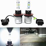 Alla Lighting New CSP Xtremely Bright H13 9008 H13LL LED Headlight Conversion Kits Bulbs w/ High Power 8000Lm 6500K White Lamps (H13 9008)