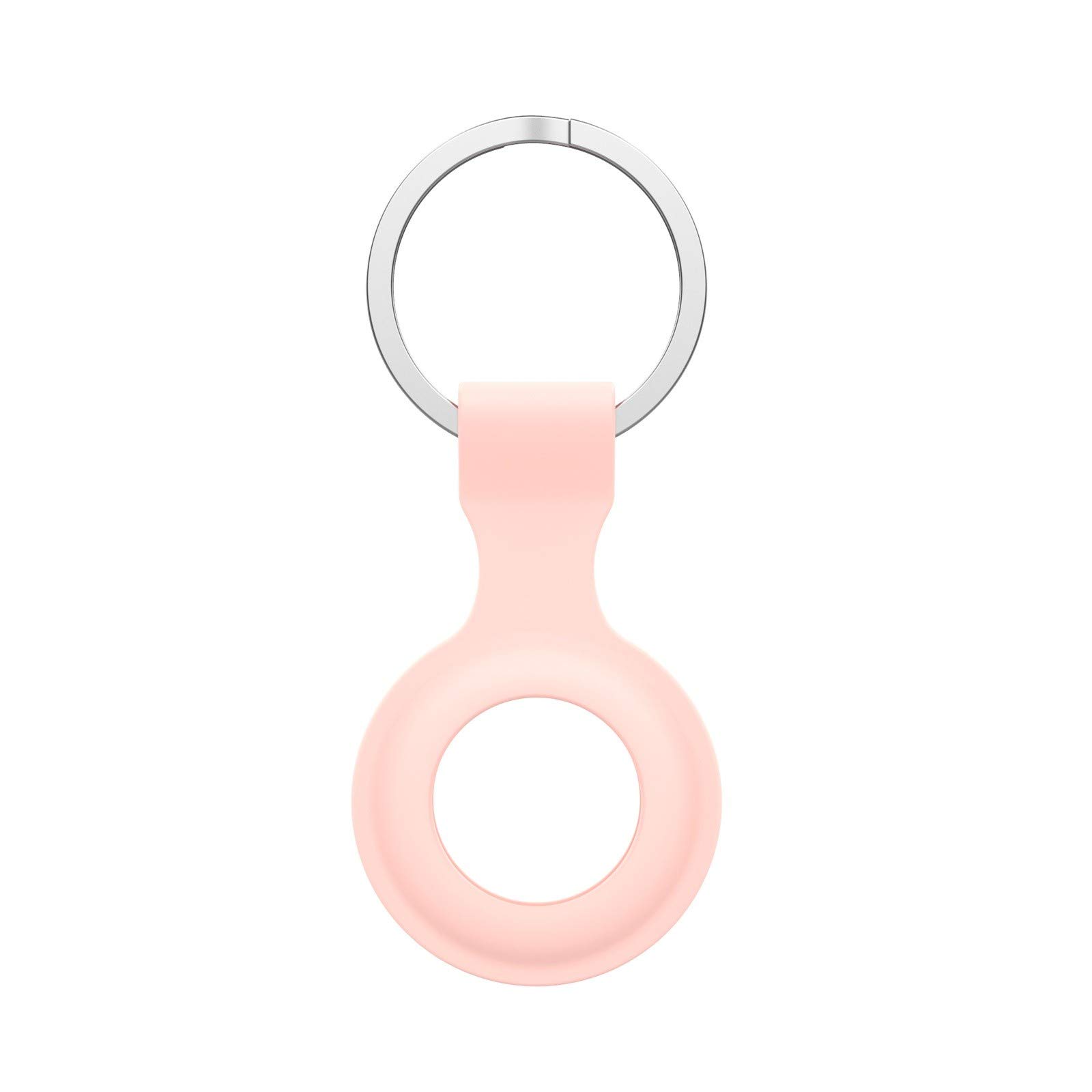 Protective Case Compatible With Apple Airtags Case, 2021 Hanging Buckle Keychain Anti-lost Cover Portable Soft Silicone Anti-Scratch Lightweight Compatible With AirTags Finder (Pink)