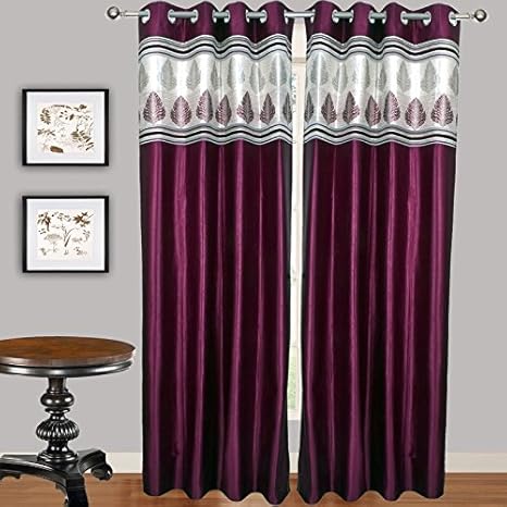 Buy Exporthub Solid Fabric Fancy Designer Purple Color Eyelet Door