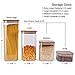 The Order Project Cereal Containers - 5 - Piece Acrylic Large Bamboo Airtight Food Storage Canisters Set for Kitchen, Perfect for Pantry Organization and Food Storage Stackable - Keep Food Dry