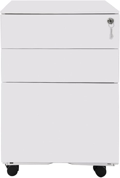 Amazon Com 3 Drawer Mobile File Cabinet Metal Lockable File