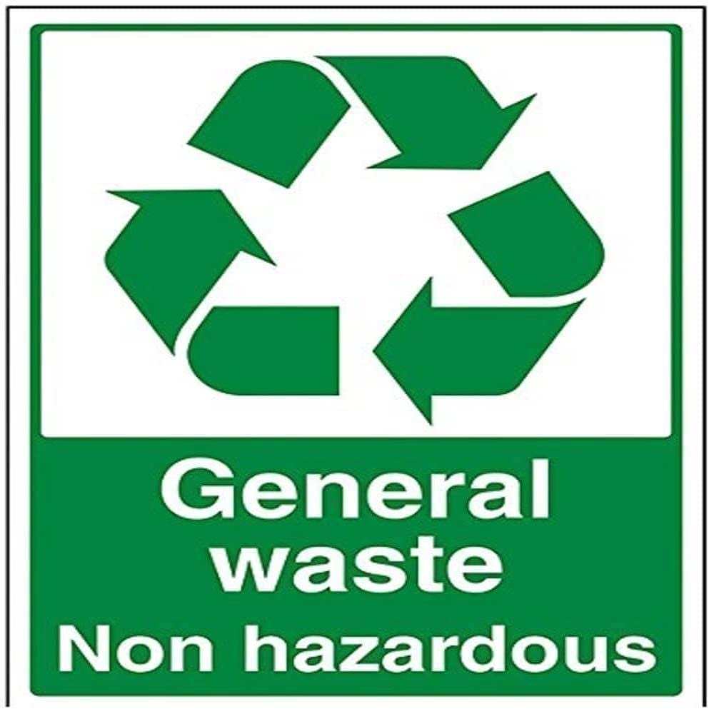 V Safety General Waste, Non Hazardous Recycling Sign - 300mm x 400mm - 1mm Rigid Plastic — image 1