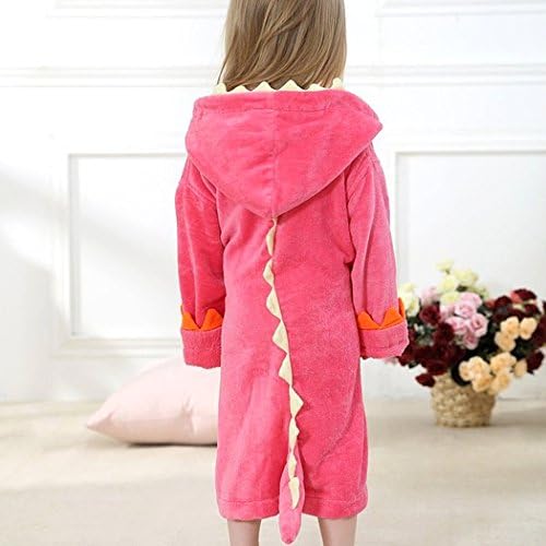 Homure Cartoon Animal Red Dinosaur Style Soft Hooded Bathrobe - 100% Cotton Ultra SOFT and THICK Hooded Towel - Baby Shower Gifts
