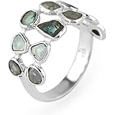 925 Sterling Silver Ring, Genuine Polki Diamond Ring, Plain Slice Blue Diamond, Boho Jewelry Birthday Promise Victorian Wedding Handmade Ring | Gift for Women