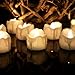 Youngerbaby 24pcs Warm White Flickering Timing Function LED Tea Light Candles (with Decor Rose Petals) Flameless Battery Operated Tealights with Timer (6 Hrs on 18 Hrs Off) for Wedding Christmas Party