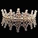Santfe Bridal Wedding Prom Rhinestone Crystal Crown Hairband Headband Tiara Hair Jewelry for Womens Girls (style gold-2)