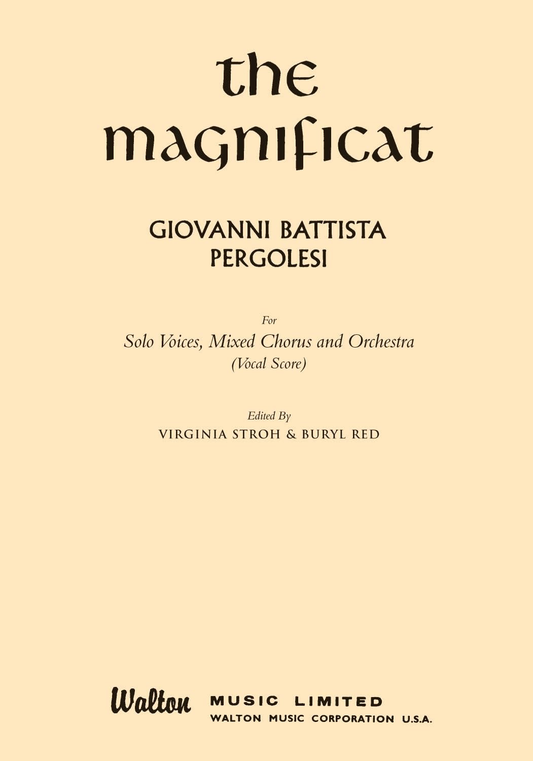 The Magnificat: (Vocal Score)