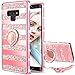 Maxdara Case for Samsung Galaxy Note 9 Glitter Case Stripe Ring Grip Holder Kickstand Bling Sparkle Diamond Rhinestone Protective Bumper Luxury Pretty Girls Women Case Galaxy Note 9 (Rosegold)
