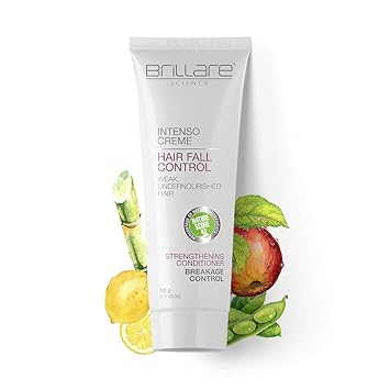 Brillare Hair Fall Control Intenso Creme For Weak & Undernourished Hair | Conditioner 125 g | Soyabean Phospholipids | Vital Plants | 100% Vegan | No Harmful Chemicals