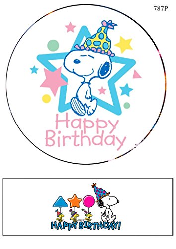 Snoopy Charlie Brown Cake Topper Round Cake Topper Edible Rice