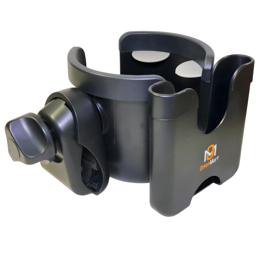 OrionMart Cup Holder for Pram Universal Pushchair Mobile Holder | Portable Buggy Cup Holder pram accessories - For Push Chair Bike Walker Wheelchair to Hold Mobile and Drinks