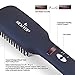 MEXITOP Ionic Hair Straightener Crescent Brush Comb,MCH Ceramic Heating, LED Display, Adjustable Temperatures, Anti Scald Hair Straightening for All Hair Types/4 Bonus Included/Matt Black