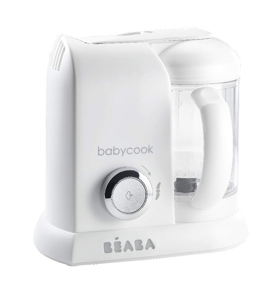 BEABA Babycook Solo - 4 in 1 Baby Food Maker: Processor, Blender, Cooker & Soft Steamer - Quick Food Diversification - White/Silver