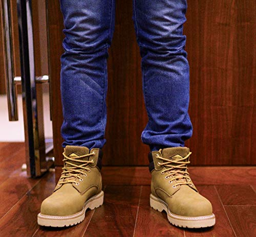 Steel Toe Work Boots for Men 6" - Safety Shoes Slip Resistant & Electrical Hazard Work Boots (10, Olive)