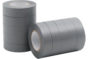QILIMA Electrical Tape Colors 10 Pack 3/4-Inch by 60 Feet,Lead-Free Flame Retardant Electrical Tape, Adhesive for General Home Vehicle Auto Car Power Circuit Wiring Sliver (130mic)