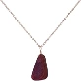 Manilata Natural Raw Red Ruby Necklace Pendant, Rough Gemstone, Energy Healing Crystals, July Birthday, Jewelry for Women, Gemstone Jewelry 18 inch AAA+ Quality (ruby)