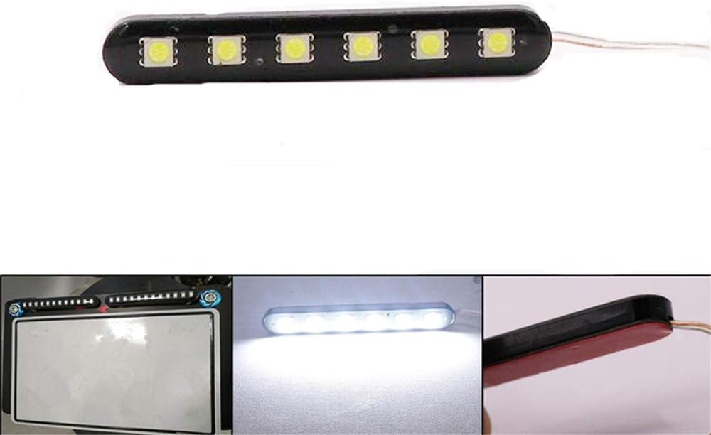 RENCALO 2 X LED Mini Strips Motorcycle Car License Number Plate Strobe Warning Signal Light