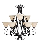 Maxim Manor-Nine Light Two Tier Chandelier in Early American style-33 Inches Wide by 32 inches high -Traditional Installat
