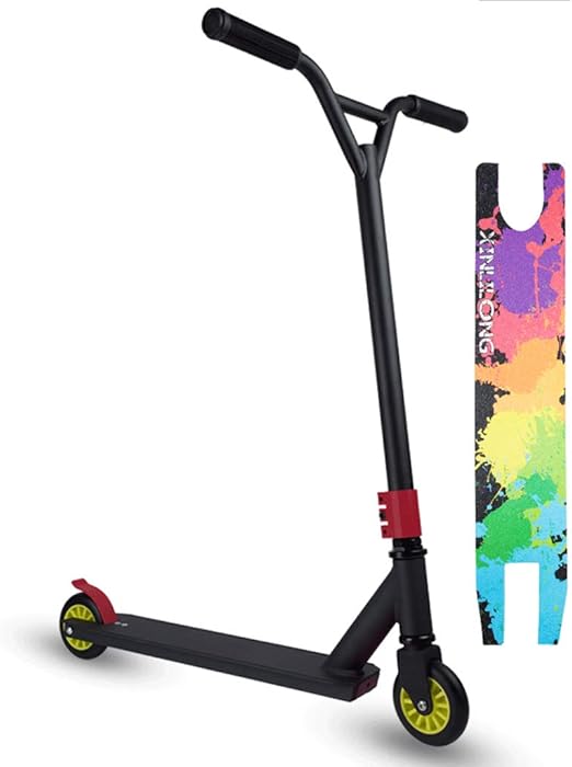 Stunt Scooter Black Street Pro Kick/Push con Plataforma De Aleación