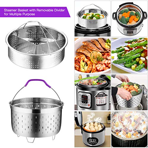 YOLIFE 122 PCS Accessories for Instant Pot, Pressure Cooker Accessories Set Compatible with Instant Pot 5,6,8 Qt - 2 Steamer Baskets, Silicone Molds & More Accessories