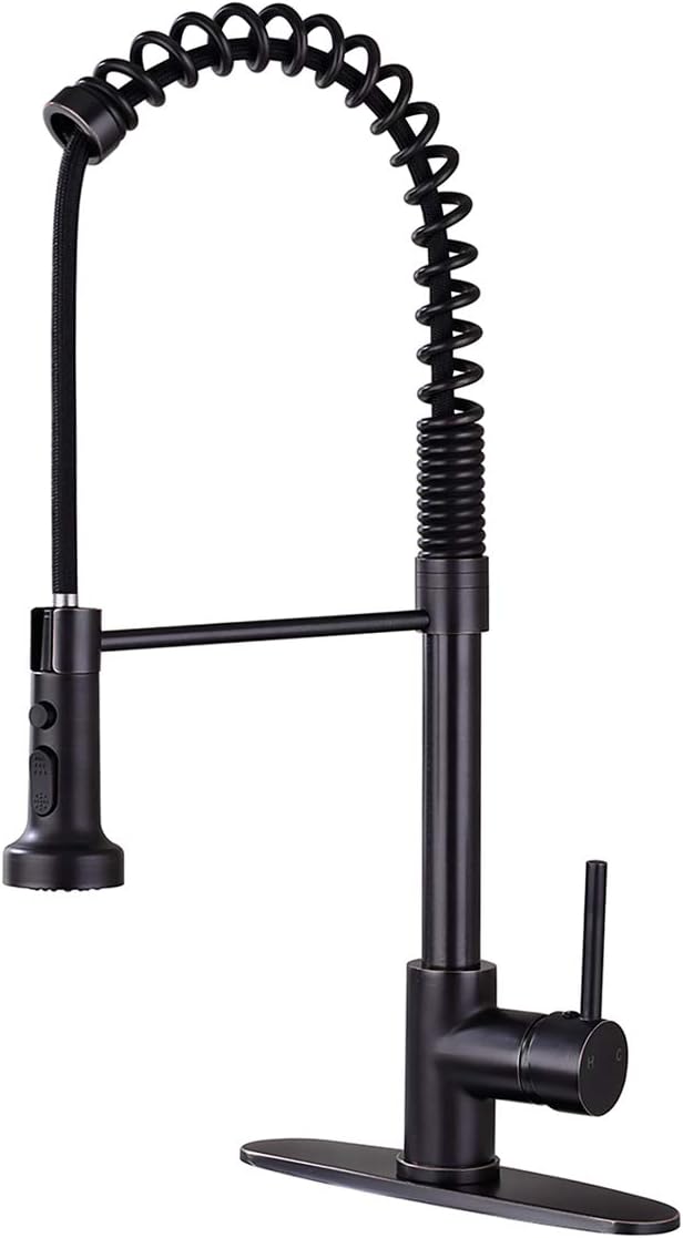 GICASA Kitchen Faucet, Oil Rubbed Bronze Kitchen Faucet with Pull Out Sprayer, Commercial Spring Pull Down Kitchen Faucet
