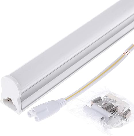 T5 Led Light Tube Linkable Integrated Single Fixture 2ft 22 5in 10w 6000k 1000 Lumens Frosted Cover Double Sided Connection 40pack Utility Shop Light Ceiling And Under Cabinet 10w40pack Amazon Com